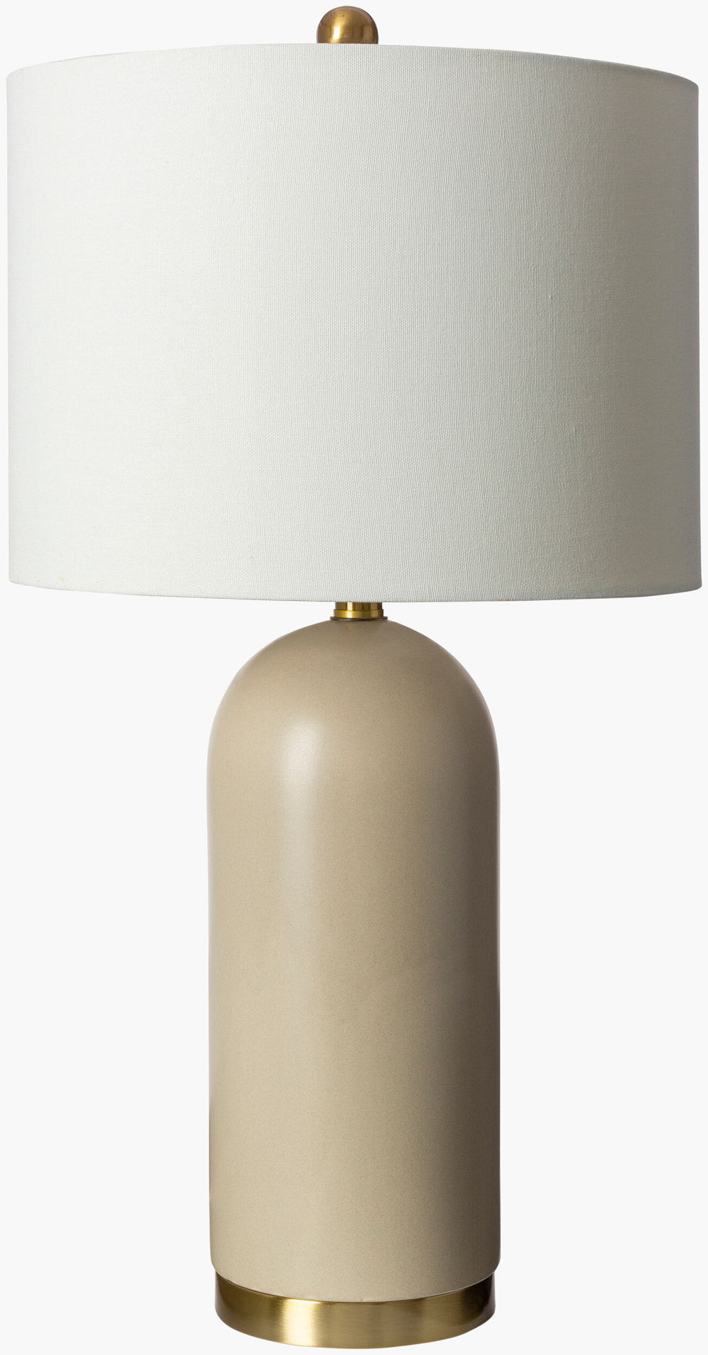 Surya Darius Elegant 27" Ceramic Accent Table Lamp With White Linen Shade - Perfect For Any Decor Style! Body, Beige,Base, Gold,Shade, White,Finial, Metallic ,Nickel,Harp, Metallic ,Nickel,Cord, Translucent Ceramic,Iron,Linen,Polyester,Iron Dru-001
