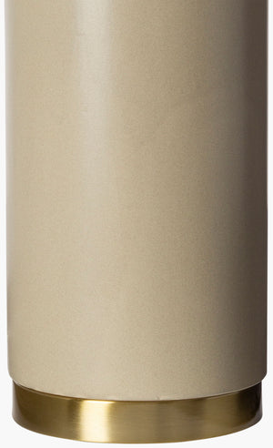 Surya Darius Elegant 27" Ceramic Accent Table Lamp With White Linen Shade - Perfect For Any Decor Style! Body, Beige,Base, Gold,Shade, White,Finial, Metallic ,Nickel,Harp, Metallic ,Nickel,Cord, Translucent Ceramic,Iron,Linen,Polyester,Iron Dru-001