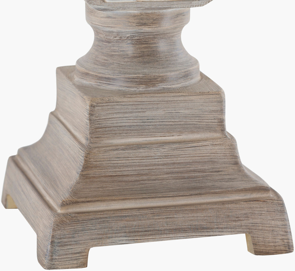 Surya Darwin 28" Elegant Accent Table Lamp With Linen Shade - Perfect For Living Room Or Bedroom Decor Body, Gray,Shade (Outside), Beige,Shade (Inside), White,Finial, Gray,Harp, Metallic ,Brass,Cord, Translucent Resin,Linen,Polyester,Resin Drw-001