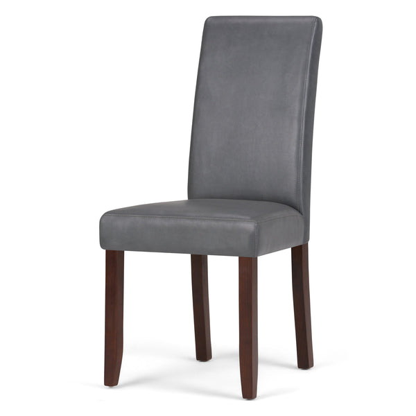 English Elm Acadian Parson Dining Chair Set Of 2 - Elegant Stone Grey Vegan Leather With Solid Wood Legs B136P159797
