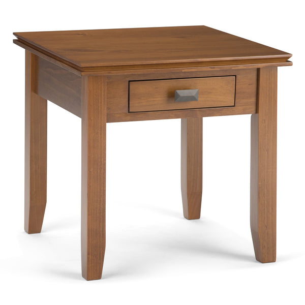 English Elm Artisan Honey Brown End Table - Handcrafted Wood Design With Storage For Versatile Living Spaces B136P158692