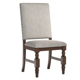 Homelegance By Top-Line Beaumont Nailhead Upholstered Dining Chairs (Set of 2) Grey Wood