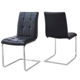 Steve Silver Escondido Black Leatherette Side Chair, Set of 2 ED480SK