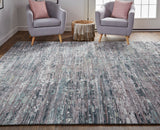 Feizy Rugs Conroe Wool/Viscose Hand Knotted Casual Rug Blue/Gray 2'-6" x 8'