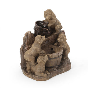 English Elm Christopher Knight Home® - DIMMOCK Handcrafted 22.75" Weather-Resistant Polyresin Fountain with Pump, Underwater Lights & Puppies 71785.00LBRN