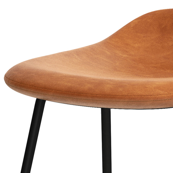 English Elm Dafney - Stylish Counter Height Stool Set Of 2 In Durable Camel Brown Vegan Leather For Urban Living B136P158579