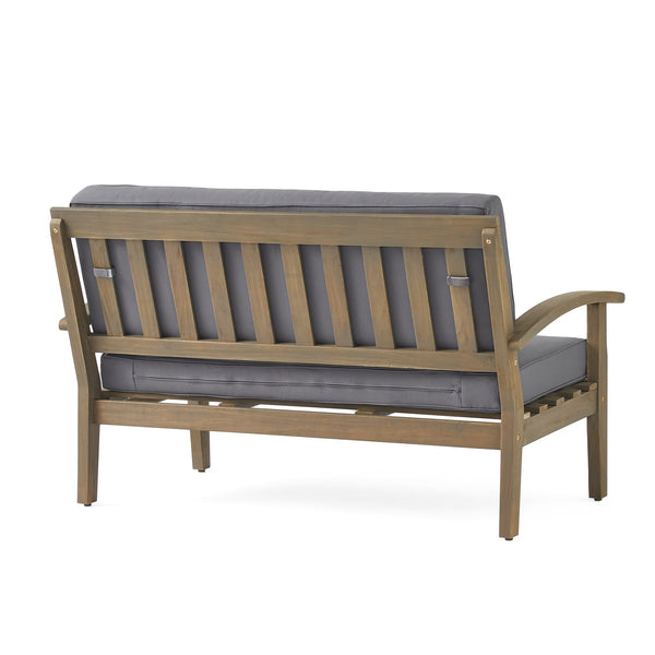 English Elm Christopher Knight Home® - 4-Person Outdoor Seating Group - Stylish Acacia Wood Set With Water-Resistant Cushions For Patios 57973.00GRY-2_57972.00SETGRY