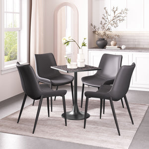 Zuo Modern Magnus Dining Chair Set Of 2 - Stylish Black Faux Leather With Durable Stainless Steel Legs Black 100% Polyurethane,Plywood,Steel 110776-zuo-modern