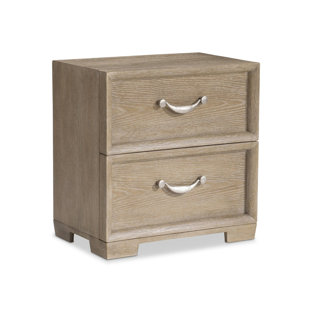Bernhardt Bernhardt Aventura Nightstand With Soft-Close Drawers, Usb Charging, White Oak Grain, 28"W 318226