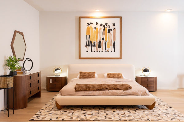 VIG Furniture Chelton Oval Nightstand With White Ceramic Top & Walnut Veneer, 2 Soft-Close Drawers, 27"W VGHB351U3-WAL-NS