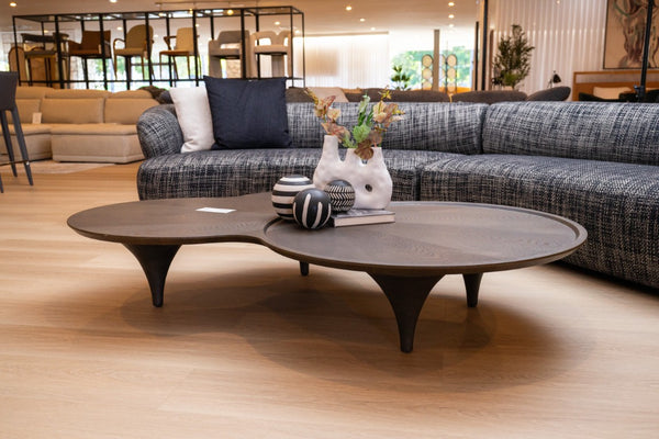VIG Furniture Beulah Sculptural Dark Ash Coffee Table, Free-Form Silhouette W63.8" X D42.5" H12.2" — No Assembly Required VGOD-LZ-319C-COF