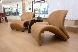 VIG Furniture Donovan Full-Grain Brown Leather Accent Chair With Stainless Steel Trim, Solid Ash Frame, No Assembly (98) VGOD+ZW-21106-BRN