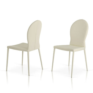VIG Furniture 167Ch Plush White Contemporary Dining Chairs Set Of 2 — Modern Minimalist Design, Cushioned, Durable VGGUHY167CH-WHT