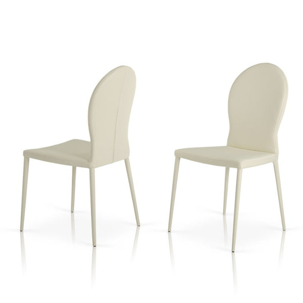 VIG Furniture 167Ch Plush White Contemporary Dining Chairs Set Of 2 — Modern Minimalist Design, Cushioned, Durable VGGUHY167CH-WHT