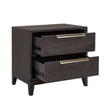 Quincy 2-Drawer Nightstand with USB Port Black with Molasses Finish P375140 Pulaski Furniture