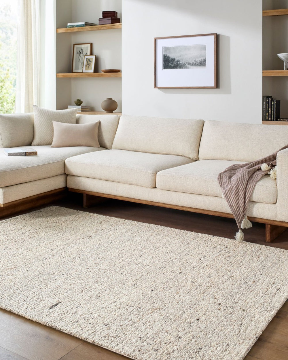 Livabliss Desire Hand Tufted Wool Area Rug Indian Exotic Pattern Large Living Room Floor Accent Beige, Taupe 3' x 10' DSE2302-310