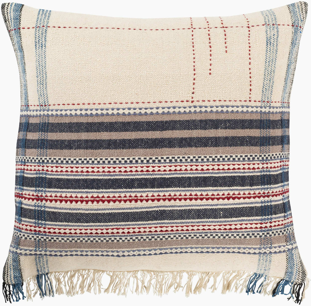 Surya Dashing 20"L X 20"W Hand-woven Rustic Accent Pillow Cover - Textured Viscose & Cotton Blend Charm Ivory Cotton,Viscose,Cotton,Viscose Dsg003-2020