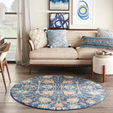 Nourison Passion PSN01 Machine Made Power-loomed No Border Indoor Only Bohemian Transitional Rug Navy, Navy 100% Polypropylene 99446809223