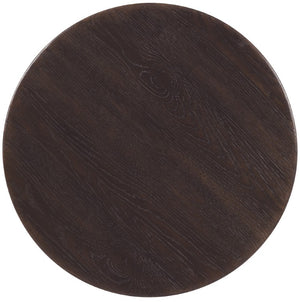 Hooker Furniture Driftwood Round End Table With Distressed Buckboard Oak Finish, Compact Pedestal Design For Small Spaces Blacks 6820-80213-99