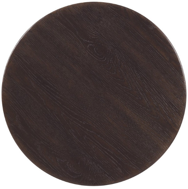 Hooker Furniture Driftwood Round End Table With Distressed Buckboard Oak Finish, Compact Pedestal Design For Small Spaces Blacks 6820-80213-99