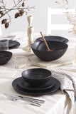 Lenox Oneida Ridge Black 12 Piece Dinnerware Set Black, BLACK STONEWARE 895938