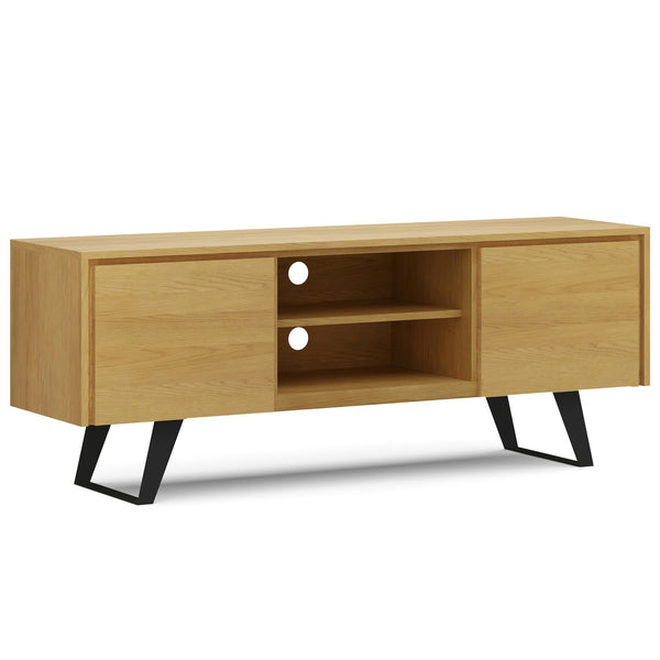 English Elm Lowry - Handcrafted Oak Tv Media Stand With Retro Industrial Design & Cable Management Features B136P158864