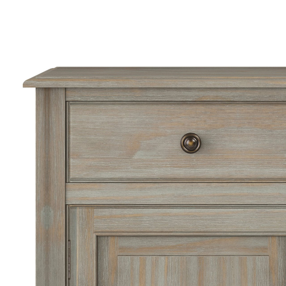 English Elm Connaught Solid Wood Entryway Storage Cabinet - Distressed Grey, Vintage Charm & Versatile Storage Solution B136P158541