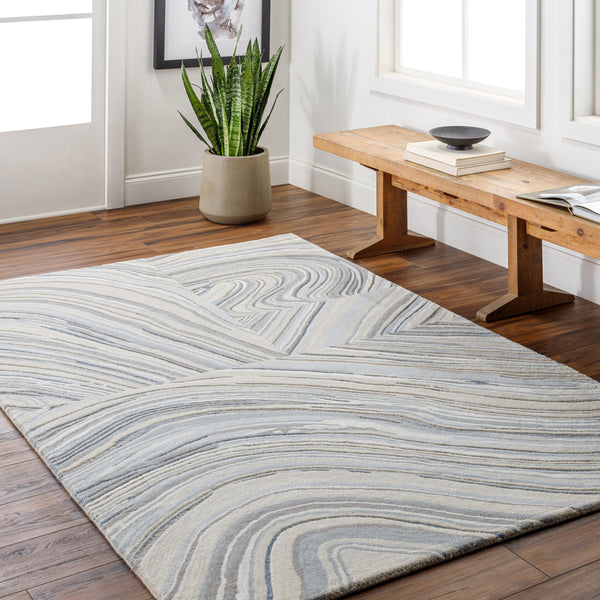 Dreamscape DSP-2302 9' x 12' Handmade Rug DSP2302-912  Pale Slate, Light Silver, Metallic - Silver, Pewter Surya