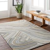 Dreamscape DSP-2309 9' x 12' Handmade Rug DSP2309-912  Ash, Metallic - Silver, Pearl, Khaki, Pewter Surya