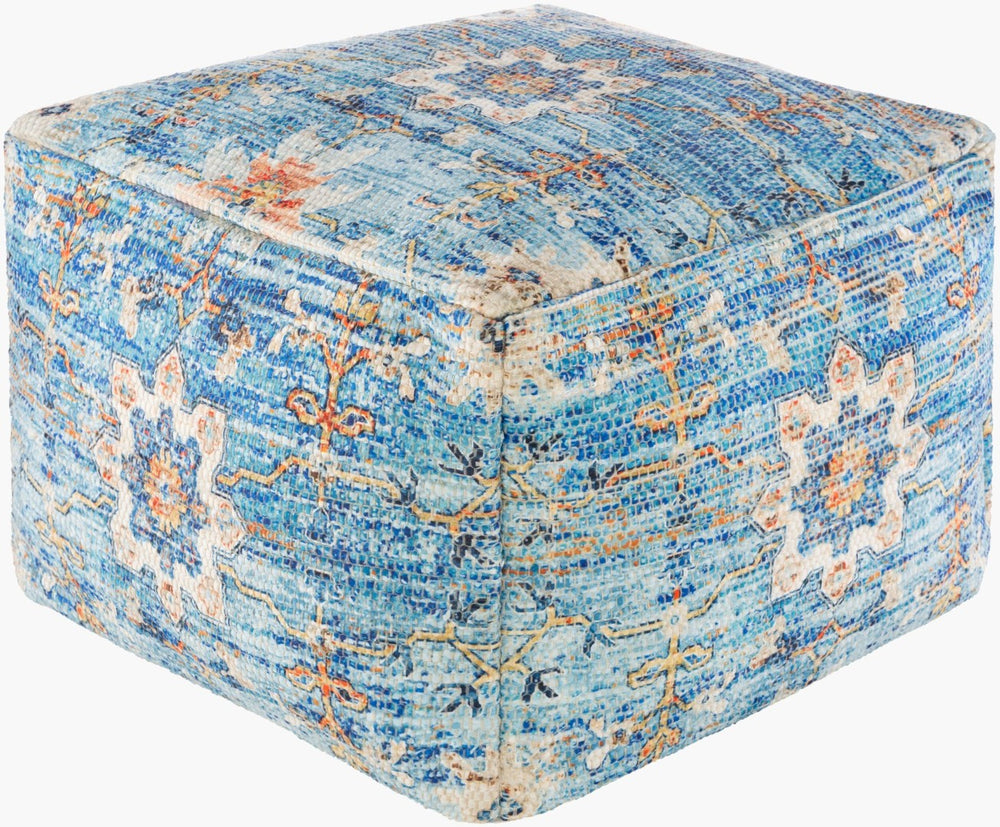 Livabliss Devonshire Global Pattern Woven Cotton Pouf Footrest for Living Room or Bedroom DSPF001-202014