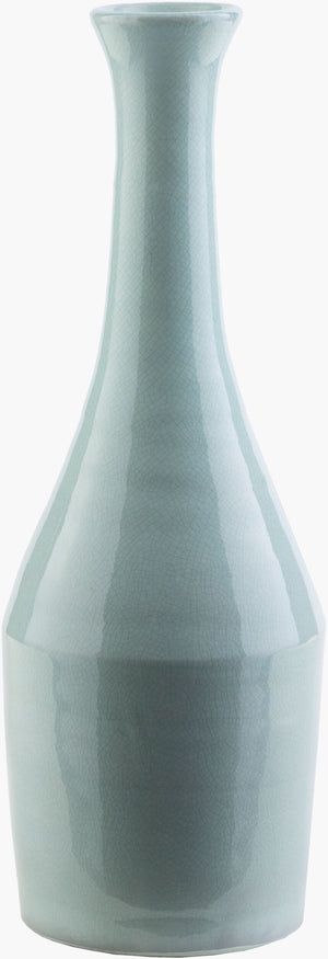 Surya Adessi Elegant Ceramic Decorative Vase - 17"H, 6"W - Perfect For Blooms & Stylish Home Decor Aqua Ceramic Dss610-m