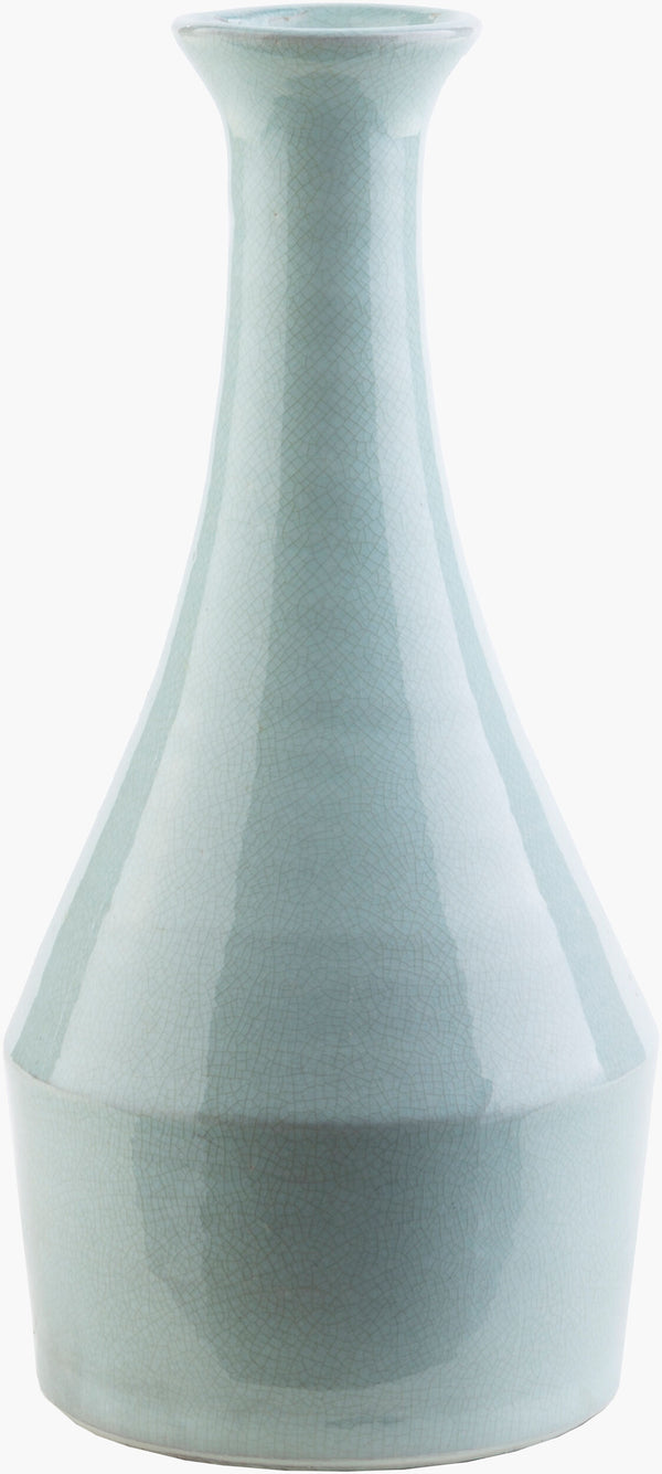 Surya Adessi Elegant Ceramic Decorative Vase - 17"H, 6"W - Perfect For Blooms & Stylish Home Decor Aqua Ceramic Dss610-s