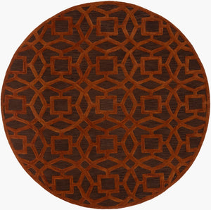 Surya Dream 8' X 8' Handmade Low Pile Rug - Modern Hand Tufted Nz Wool Decor For Effortless Elegance Dark Brown Nz Wool Dst1172-8rd