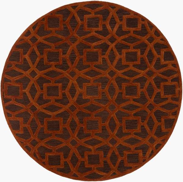 Surya Dream 8' X 8' Handmade Low Pile Rug - Modern Hand Tufted Nz Wool Decor For Effortless Elegance Dark Brown Nz Wool Dst1172-8rd