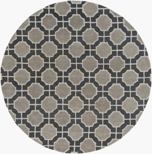 Surya Dream 8' X 8' Handmade Low Pile Rug - Modern Hand Tufted Nz Wool Decor For Effortless Elegance Black Nz Wool Dst1185-8rd