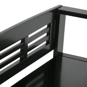 English Elm Adams Entryway Storage Bench In Black - Stylish Solid Wood Seating With Hidden Storage & Safety Hinges B136P158099