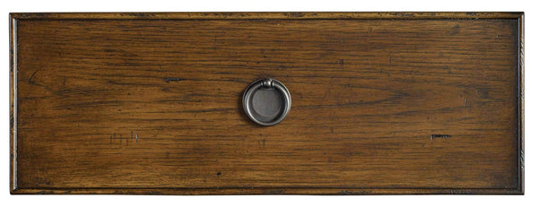 Hooker Furniture Archivist Pecky Pecan Three-Drawer Nightstand With Touch Dimmer, Cord Clip & Antique Bronze Hardware 5447-90016