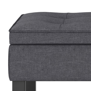 English Elm Cosmopolitan Storage Ottoman Bench - Stylish Slate Grey With Lift-Up Lid & Open Shelf For Versatile Use B136P158565