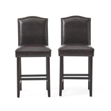 Christopher Knight Home® - Noble House - Darren Contemporary Upholstered Counter Stools with Nailhead Trim (Set of 2)