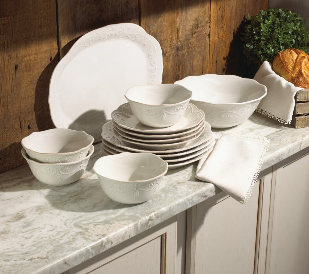 Lenox French Perle White 12-Piece Dinnerware Set White, WHITE STONEWARE 868103