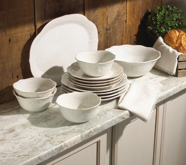 Lenox French Perle White 12-Piece Dinnerware Set White, WHITE STONEWARE 868103