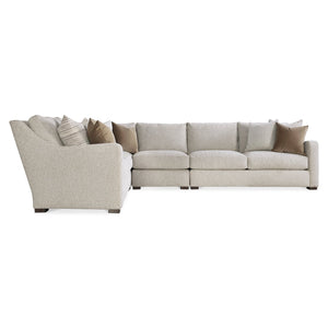Bernhardt Bernhardt Ventura Custom 4-Piece Fabric Sectional — Curved Arms, Deep Cushions, Tailored Back Pillows - Made to Order K2077