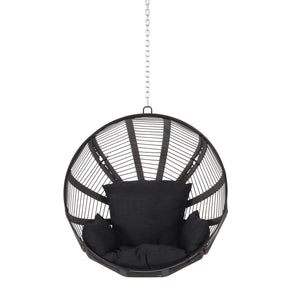 English Elm Christopher Knight Home® - WASHINGTON Therese Rope Weave Hanging Chair with 8ft Chain, Water-Resistant Cushions, Indoor/Outdoor Comfort 71223.00GBLK