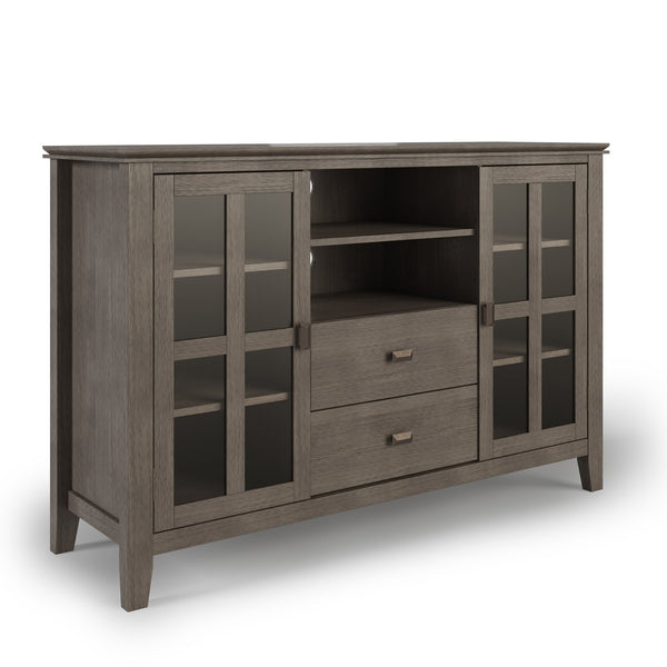 English Elm Artisan Tall Tv Media Stand In Farmhouse Grey - Handcrafted Solid Wood With Ample Storage & Style B136P158407