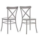 Homelegance By Top-Line Greta Metal Dining Chairs (Set of 2) Grey Metal