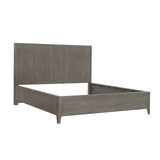 Pulaski Furniture Scott Living Griffith Queen Panel Bed Gray, Light Wood Split heart oak veneers and rubberwood solids P367-BR-K1