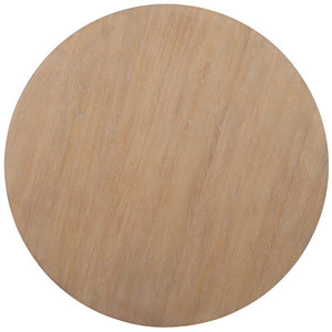 Hooker Furniture Commerce Willow Round Scalloped Coffee Table In Light Oak With Hidden Casters, Durable 40" Top, Moveable Elegance 7228-80246-82