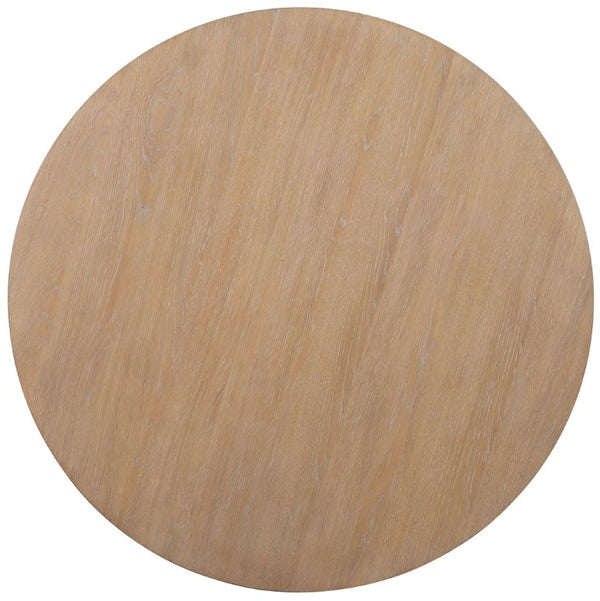 Hooker Furniture Commerce Willow Round Scalloped Coffee Table In Light Oak With Hidden Casters, Durable 40" Top, Moveable Elegance 7228-80246-82