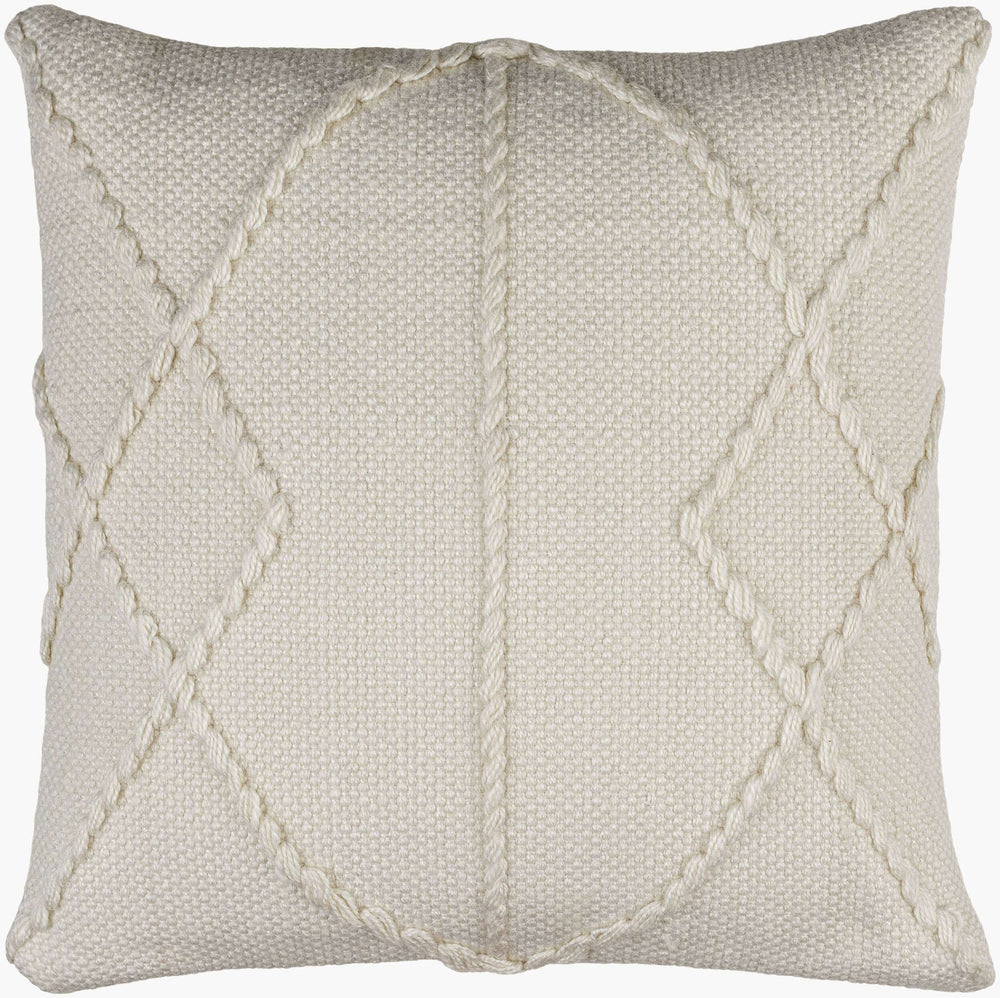 Surya Dortmund Modern 18"L X 18"W Accent Pillow - Stylish Polyester Design For Chic Home Decor Enhancements Ivory Polyester,Polyester Dtm001-1818p