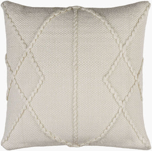 Surya Dortmund Modern 18"L X 18"W Accent Pillow - Stylish Polyester Design For Chic Home Decor Enhancements Ivory Polyester,Polyester Dtm001-1818p